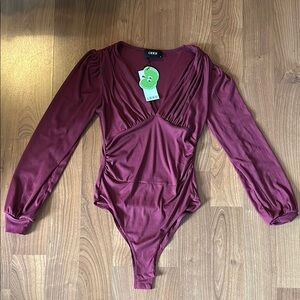 Cider Burgundy Long Sleeve Bodysuit